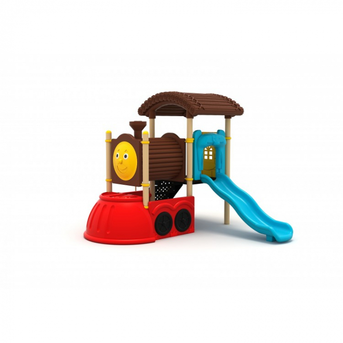 182M Tren Echipament loc de joaca exterior parc din metal cu Scară Tobogan și Cățărătoare [1]