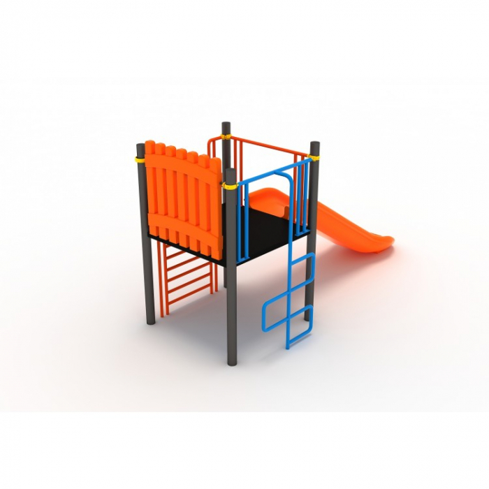 184M Clasic Echipament loc de joaca exterior parc din metal cu 2 Cataratoare si Tobogan [2]