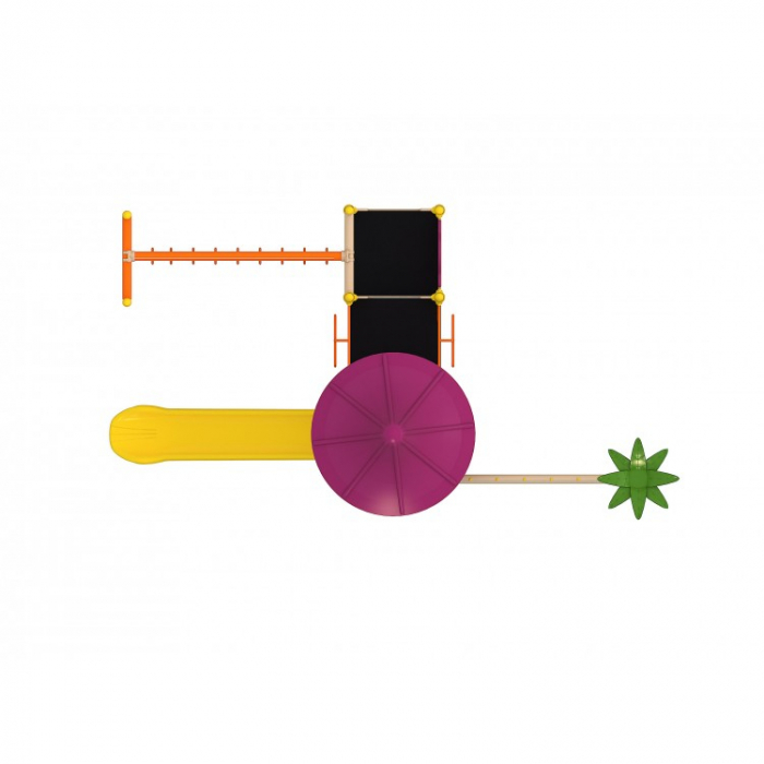 18M Clasic Echipament loc de joaca exterior parc din metal cu 4 Cataratoare si Tobogan [3]