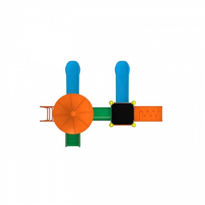 19M Clasic Echipament loc de joaca exterior parc din metal cu Scara 2 Tobogane si 2 Cataratoare [3]