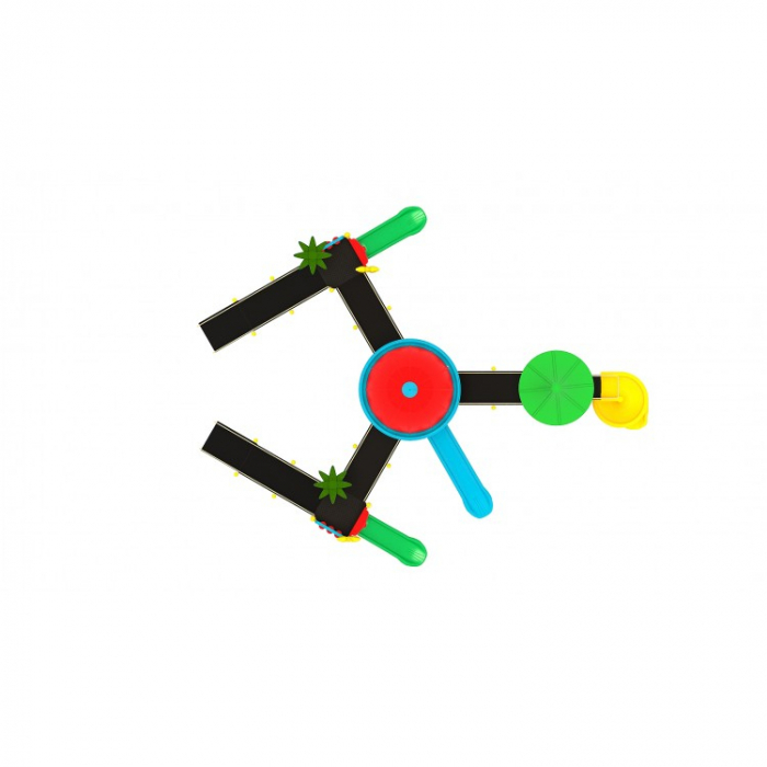 22EG Complex Ansamblu Echipamente loc de joaca dizabilitati exterior parc din metal cu 2 Rampe 4 Tobogane și Activități [3]
