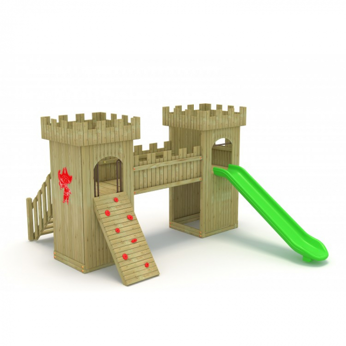 24A Castel Echipament loc de joaca exterior parc din lemn cu Scara Tobogan si Cataratoare [2]