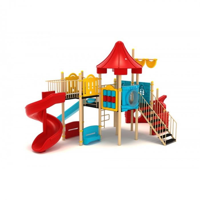 24M Vapor Ansamblu Echipamente loc de joaca exterior parc din metal cu Scara 2 Tobogane Cățărătoare Activitati si 2 Bancute [2]