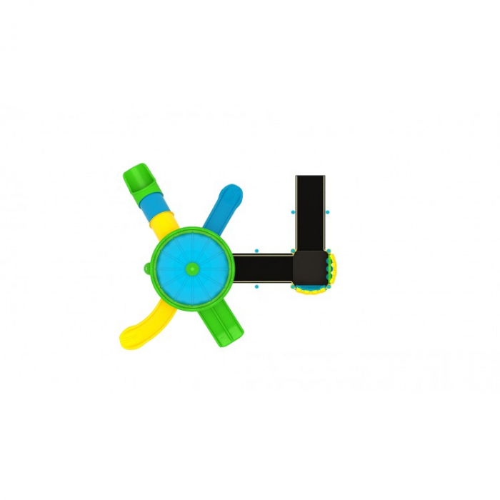 25EG Complex Echipament loc de joaca dizabilitati exterior parc din metal cu Rampă 4 Tobogane Cataratoare și Activități [3]