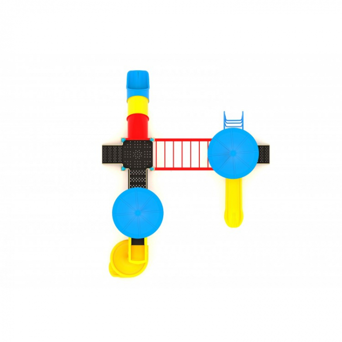 29M Clasic Ansamblu Echipamente loc de joaca exterior parc din metal cu 2 Scari 2 Tobogane si 3 Cataratoare [3]