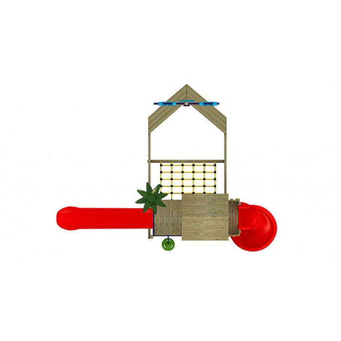 34A Vapor Echipament loc de joaca exterior parc din lemn cu 2 Tobogane si 2 Cataratoare [3]