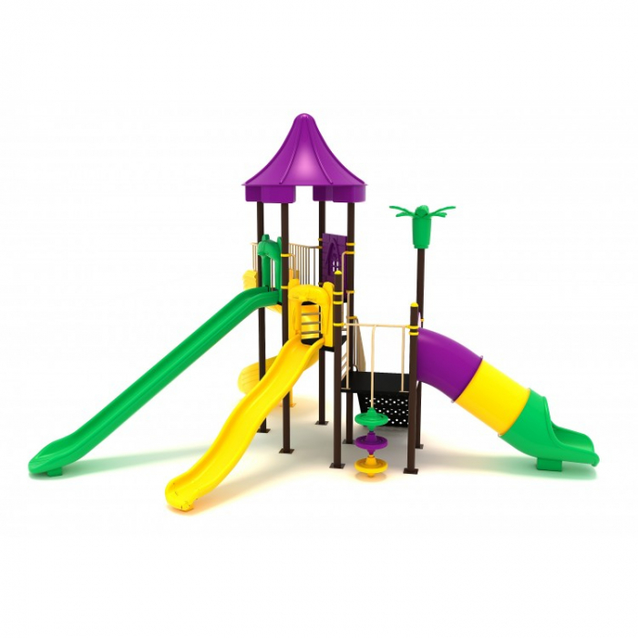 36M Clasic Ansamblu Echipamente loc de joaca exterior parc din metal cu Scara 4 Tobogane si Cataratoare [2]