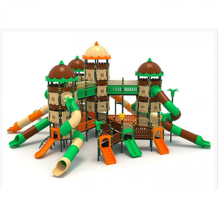37M Castel Ansamblu Echipamente loc de joaca exterior parc din metal cu 2 Scari 11 Tobogane si 2 Cataratoare [2]