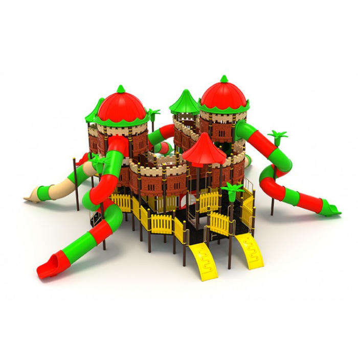 38M Castel Ansamblu Echipamente loc de joaca exterior parc din metal cu 2 Scari 9 Tobogane și 2 Cățărătoare [2]