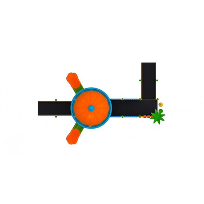 41EG Complex Echipament loc de joaca dizabilitati exterior parc din metal cu 2 Rampe 2 Tobogane Cataratoare si Activități [3]