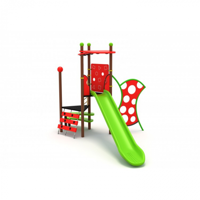 42M Clasic Echipament loc de joaca exterior parc din metal cu Scara Tobogan si 2 Cataratoare [2]