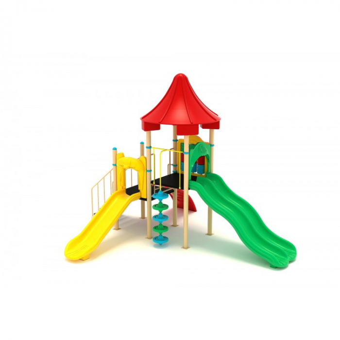 43M Clasic Echipament loc de joaca exterior parc din metal cu Scara 2 Tobogane Activitati si 2 Cataratoare [2]