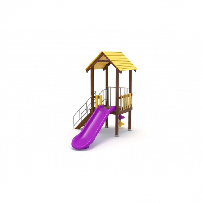 44A Clasic Echipament loc de joaca exterior parc din lemn cu Scara Tobogan si Cataratoare [2]
