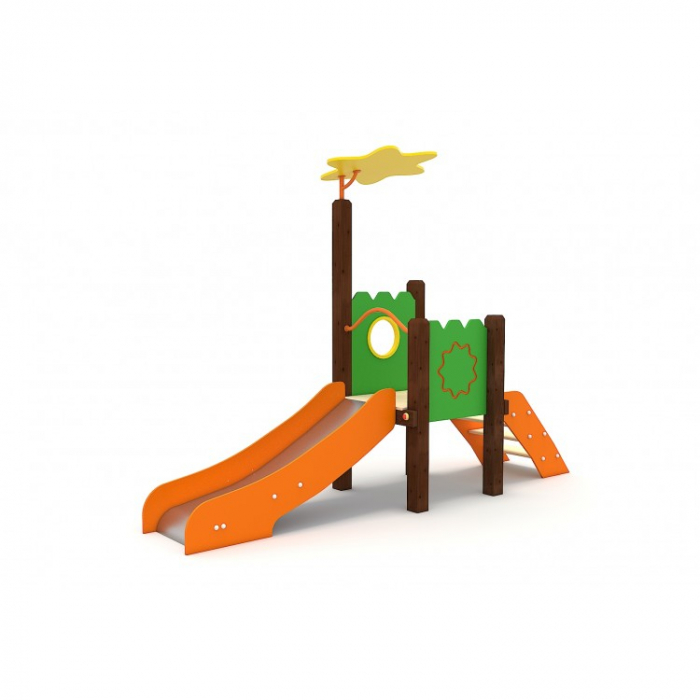 51A Clasic Echipament loc de joaca exterior parc din lemn cu Scara si Tobogan [2]