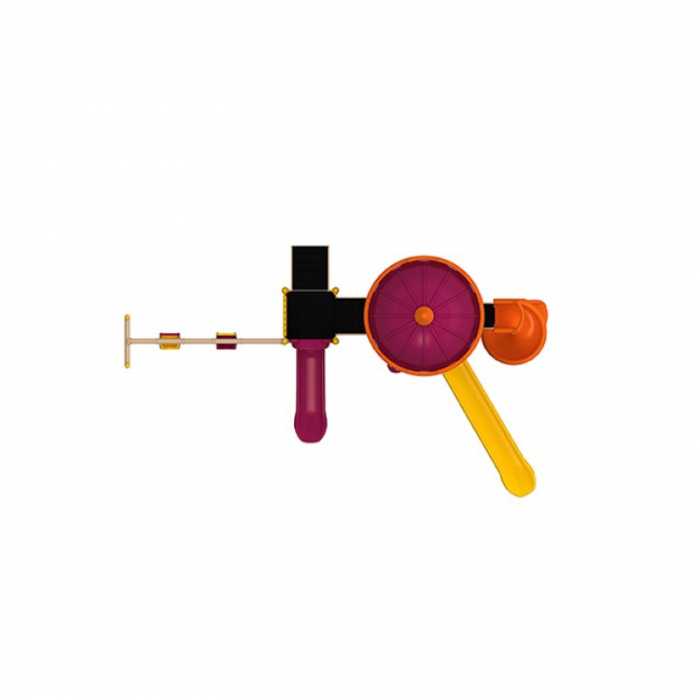 53M Clasic Echipament loc de joaca exterior parc din metal cu Scara 3 Tobogane 2 Cataratoare 3 Bancute si 2 Leagane [3]