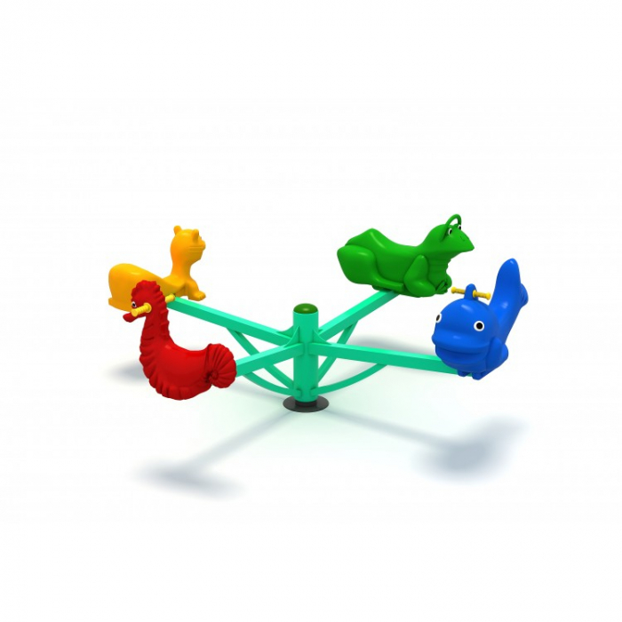 64OE Carusel rotativ Element loc de joaca Figurine animale cu 4 locuri [3]