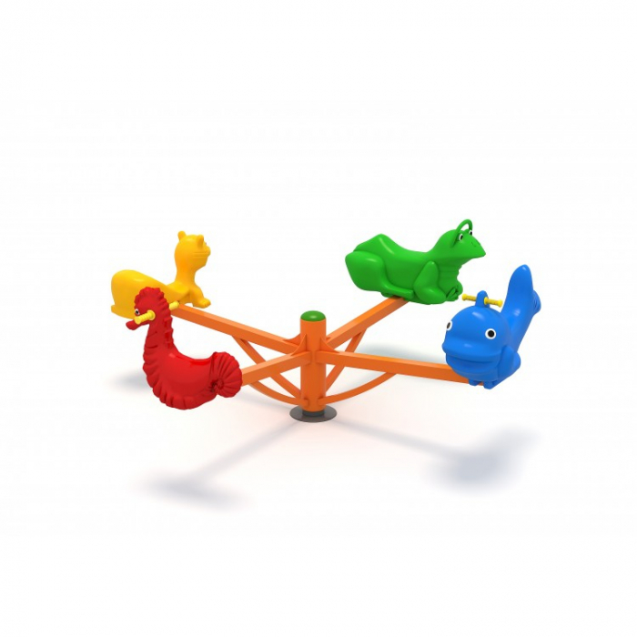 64OE Carusel rotativ Element loc de joaca Figurine animale cu 4 locuri [4]