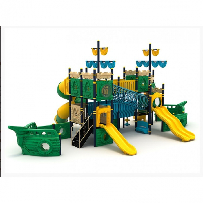 65M Vapor Ansamblu Echipamente loc de joaca exterior parc din metal cu Scara 4 Tobogane Bancuta și 2 Cățărătoare [2]
