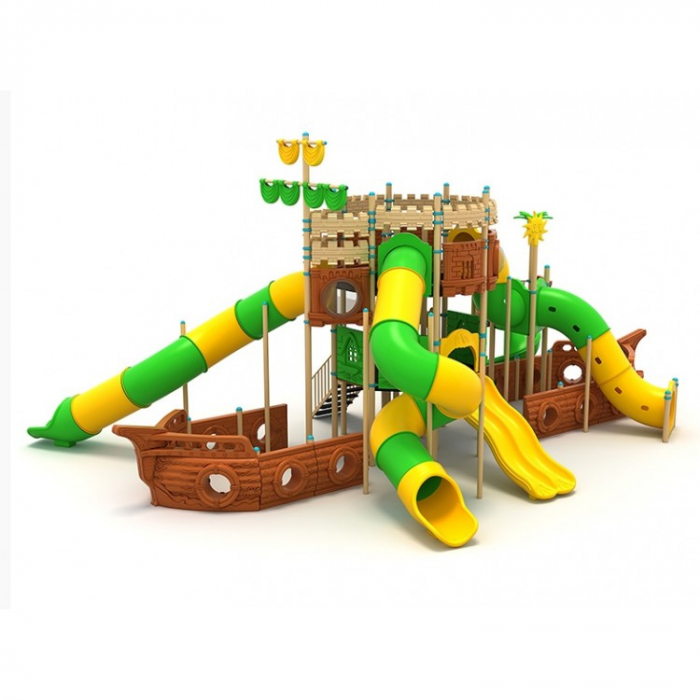 66M Vapor Ansamblu Echipamente loc de joaca exterior parc din metal cu Scara 6 Tobogane și Cățărătoare [1]