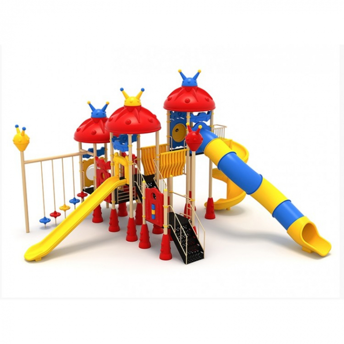 76M Cosmos Ansamblu Echipamente loc de joaca exterior parc din metal cu Scara 3 Tobogane Activitati și 3 Cățărătoare [2]