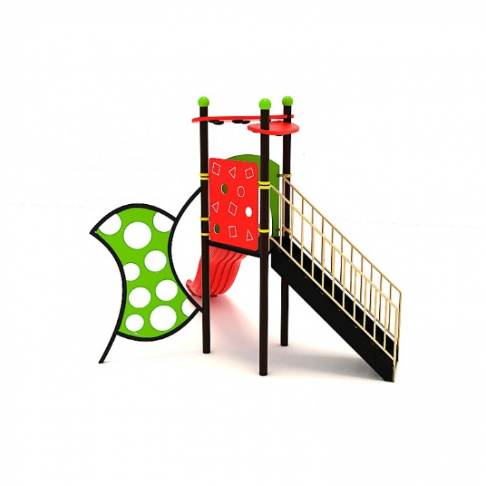 79M Clasic Echipament loc de joaca exterior parc din metal cu Scară Tobogan și Cățărătoare [1]