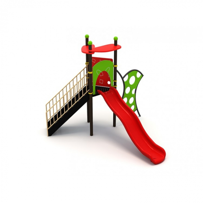 79M Clasic Echipament loc de joaca exterior parc din metal cu Scară Tobogan și Cățărătoare [2]
