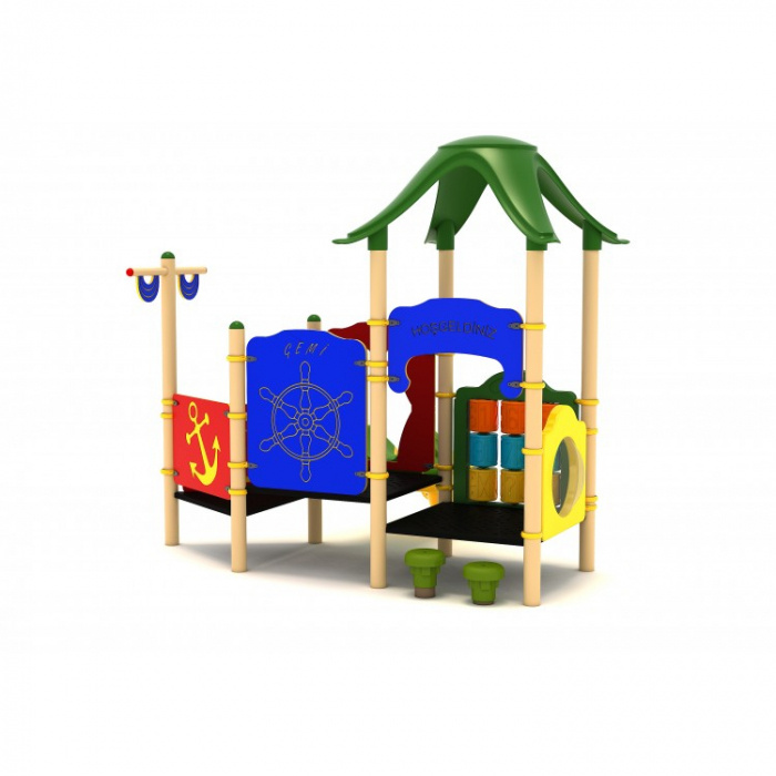 91M Clasic Echipament loc de joaca exterior parc din metal cu Tobogan Cățărătoare și Activități [2]