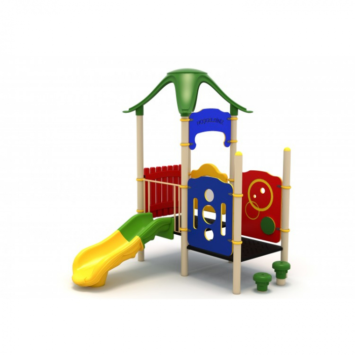 93M Clasic Echipament loc de joaca exterior parc din metal cu Tobogan și Cățărătoare [1]