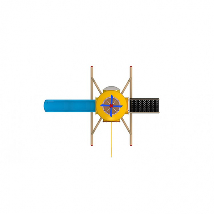 94M Clasic Echipament loc de joaca exterior parc din metal stil Elicopter cu Scară si Tobogan [3]