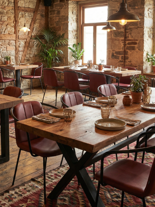 Scaun de restaurant cu cadru si brate metalice - ALIS [4]