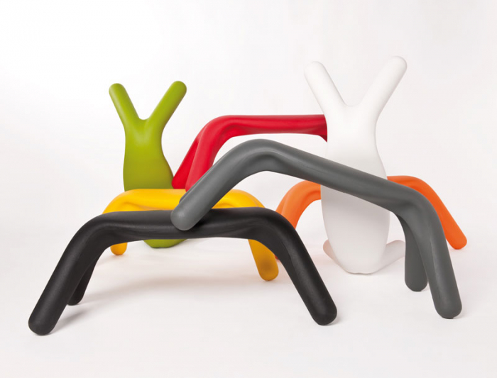 Bancheta din plastic multicolora in stil minimalist - ATLAS [2]