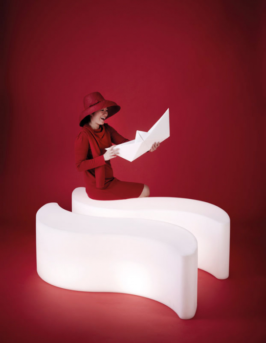 Bancheta din plastic pentru lobby, office, restaurant si sala de asteptare - WAVE [3]