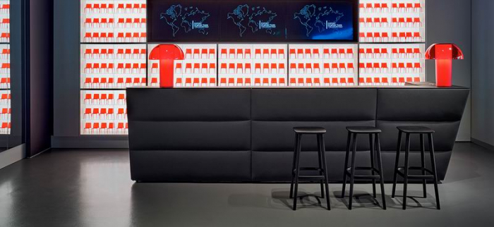 Birou pentru receptie, modular si tapitat OBLIQUE SOFT [7]
