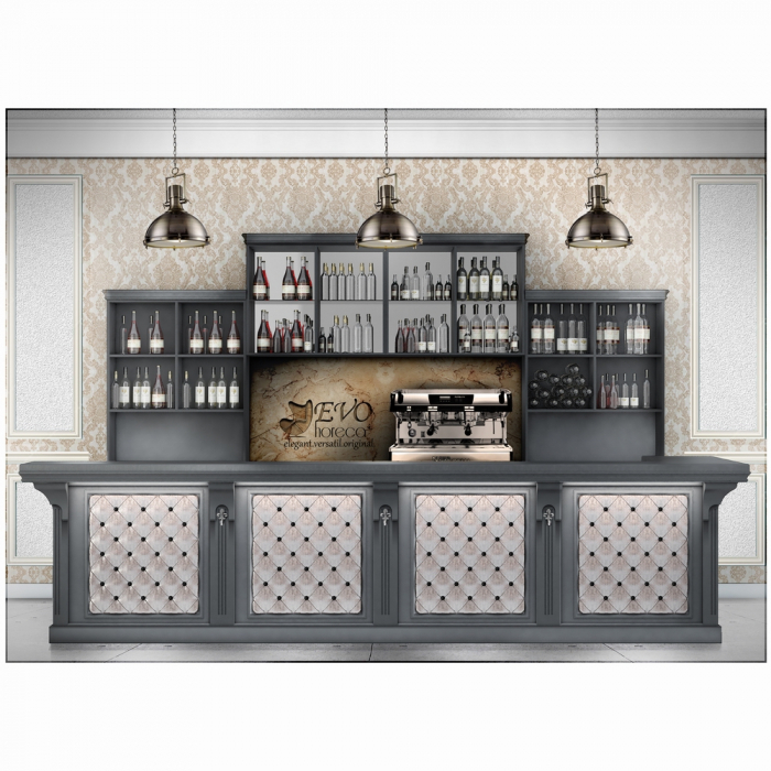 Bar clasic custom din MDF furniruit si lemn masiv la comanda BRITISH [5]