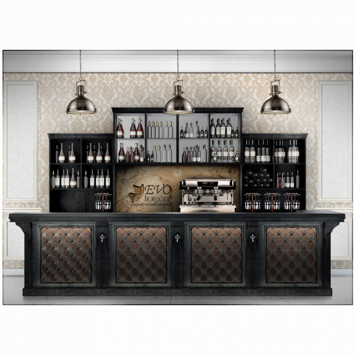 Bar clasic custom din MDF furniruit si lemn masiv la comanda BRITISH [3]