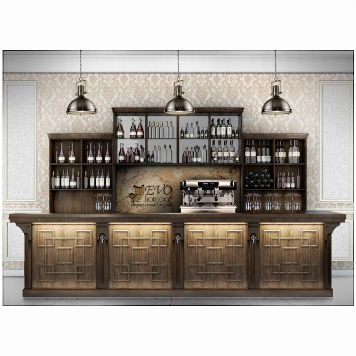 Bar clasic custom din MDF furniruit si lemn masiv la comanda GEOMY [5]