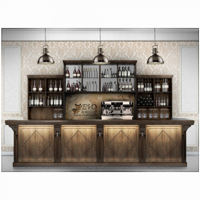 Bar clasic custom din MDF furniruit si lemn masiv la comanda TRADITTIO [7]