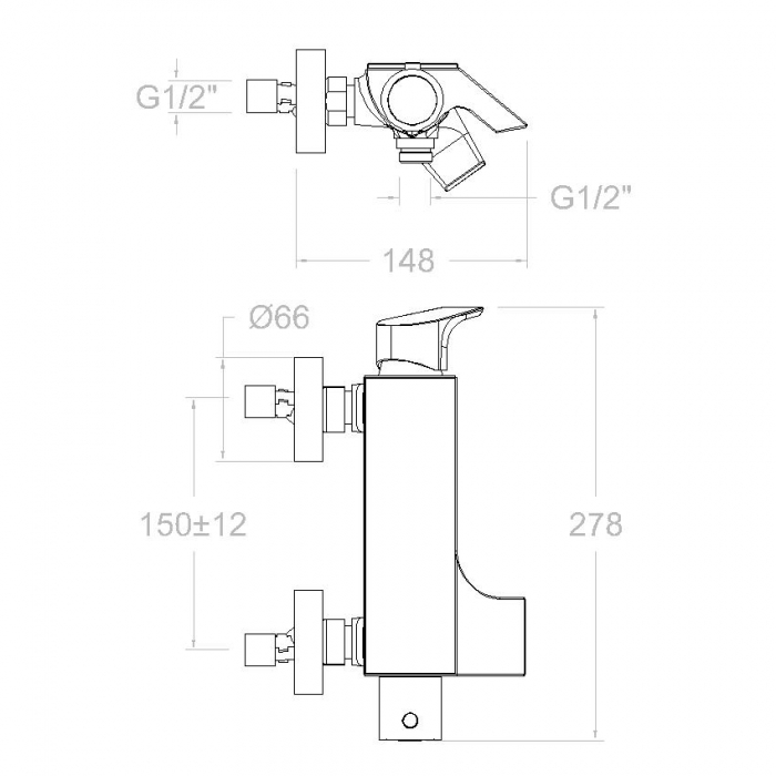 Baterie cada/dus monocomanda URBAN CHIC 210501K1 [2]