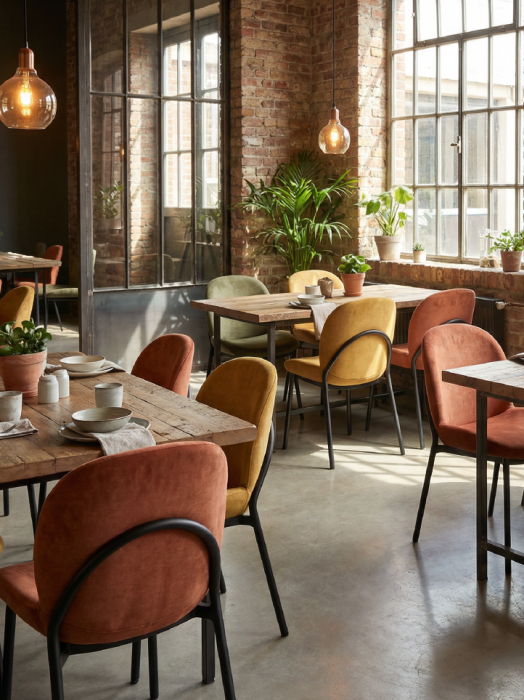 Scaun elegant cu cadru metalic pentru restaurant - BLOOM [4]