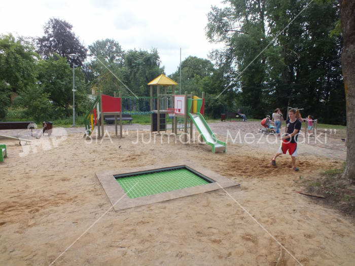 BRL36 Clasic Echipament loc de joaca exterior parc din lemn cu 5 Cataratoare Pod de Franghie si Tobogan [3]