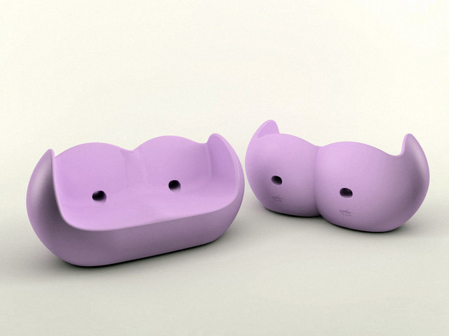 Canapele in stil mid century din plastic pentru exterior - BLOSSY [4]