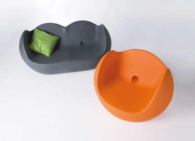 Canapele in stil mid century din plastic pentru exterior - BLOSSY [5]