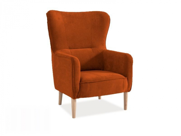 Fotoliu tapitat cu cadru lemn tip wingback - RELAX [7]