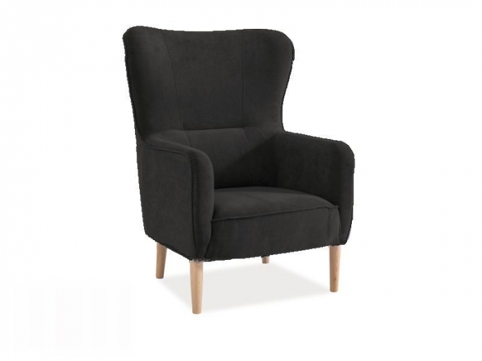Fotoliu tapitat cu cadru lemn tip wingback - RELAX [4]