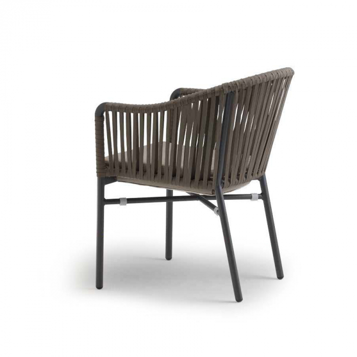 Fotolii terasa/outdoor aluminiu vopsit cu sezut perna hidrofuga si spatar corzi MONACO [2]