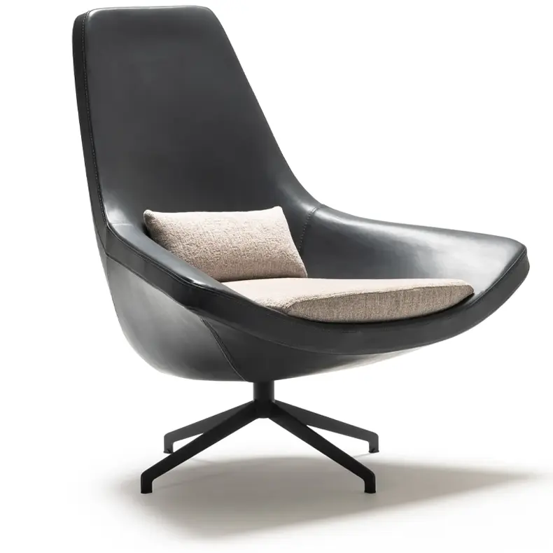 Fotoliu lounge de relaxare cu scoica tapitata cu spatar inalt LUXURY [1]