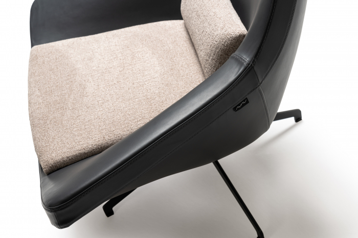 Fotoliu lounge de relaxare cu scoica tapitata cu spatar inalt LUXURY [4]