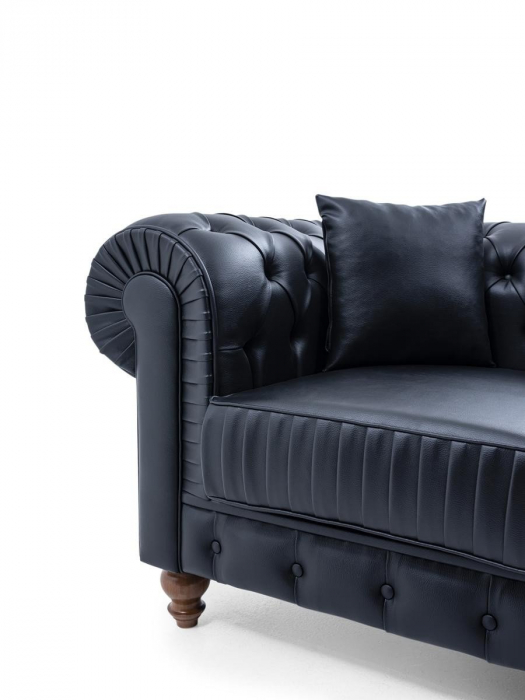 Fotoliu lounge de relaxare cu scoica tapitata tip chesterfield FIELD [3]