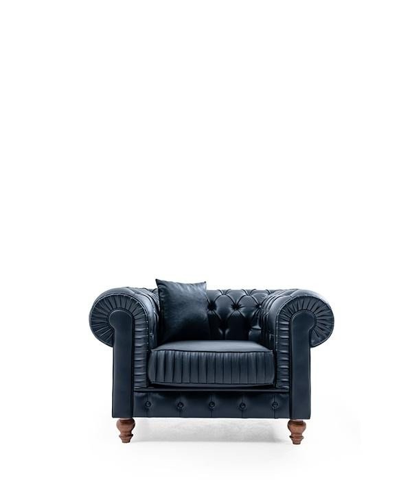Fotoliu lounge de relaxare cu scoica tapitata tip chesterfield FIELD [4]