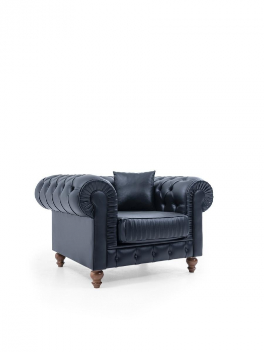 Fotoliu lounge de relaxare cu scoica tapitata tip chesterfield FIELD [5]